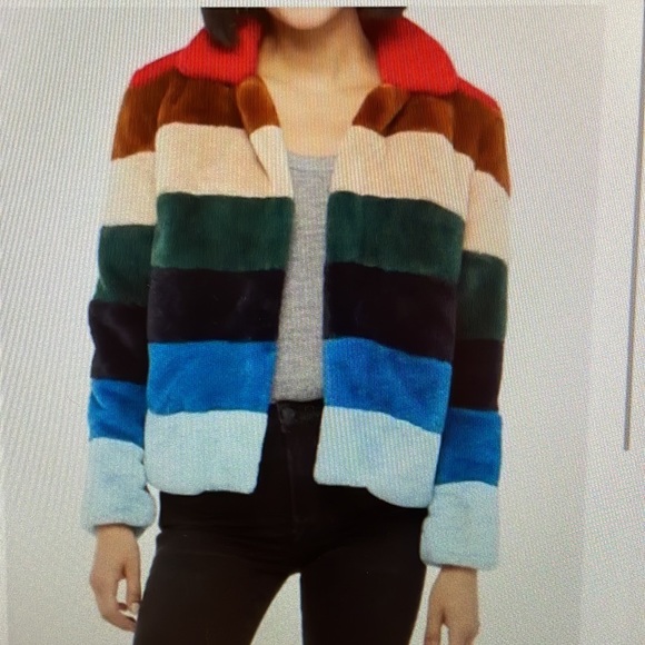 Blank NYC Jackets & Blazers - BlankNYC faux fur striped coat/jacket